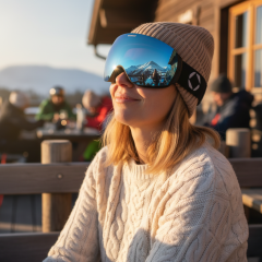 Smučarska očala Crullé Win Ski C2 - Fotografija z informativnim prikazom očal je ustvarjena z umetno inteligenco.