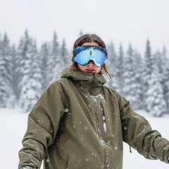 Smučarska očala Crullé Win Slope C2 - Fotografija z informativnim prikazom očal je ustvarjena z umetno inteligenco.