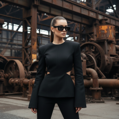 Prada PR 08YS 1AB5S0 - Fotografija s informativnim prikazom naočala kreirana je pomoću umjetne inteligencije.