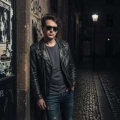 Ray-Ban Wayfarer Folding Classic RB4105 601S - La foto è solamente a scopo illustrativo ed è stata generata da intelligenza artificiale.