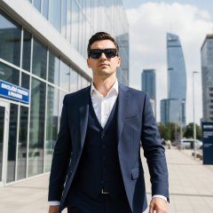 Hugo Boss Boss 1501/S INA/KU - Fotografija s informativnim prikazom naočala kreirana je pomoću umjetne inteligencije.