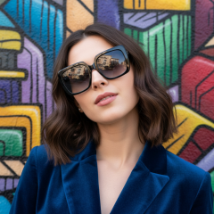 Gucci GG0418S-001 - Fotografija s informativnim prikazom naočala kreirana je pomoću umjetne inteligencije.